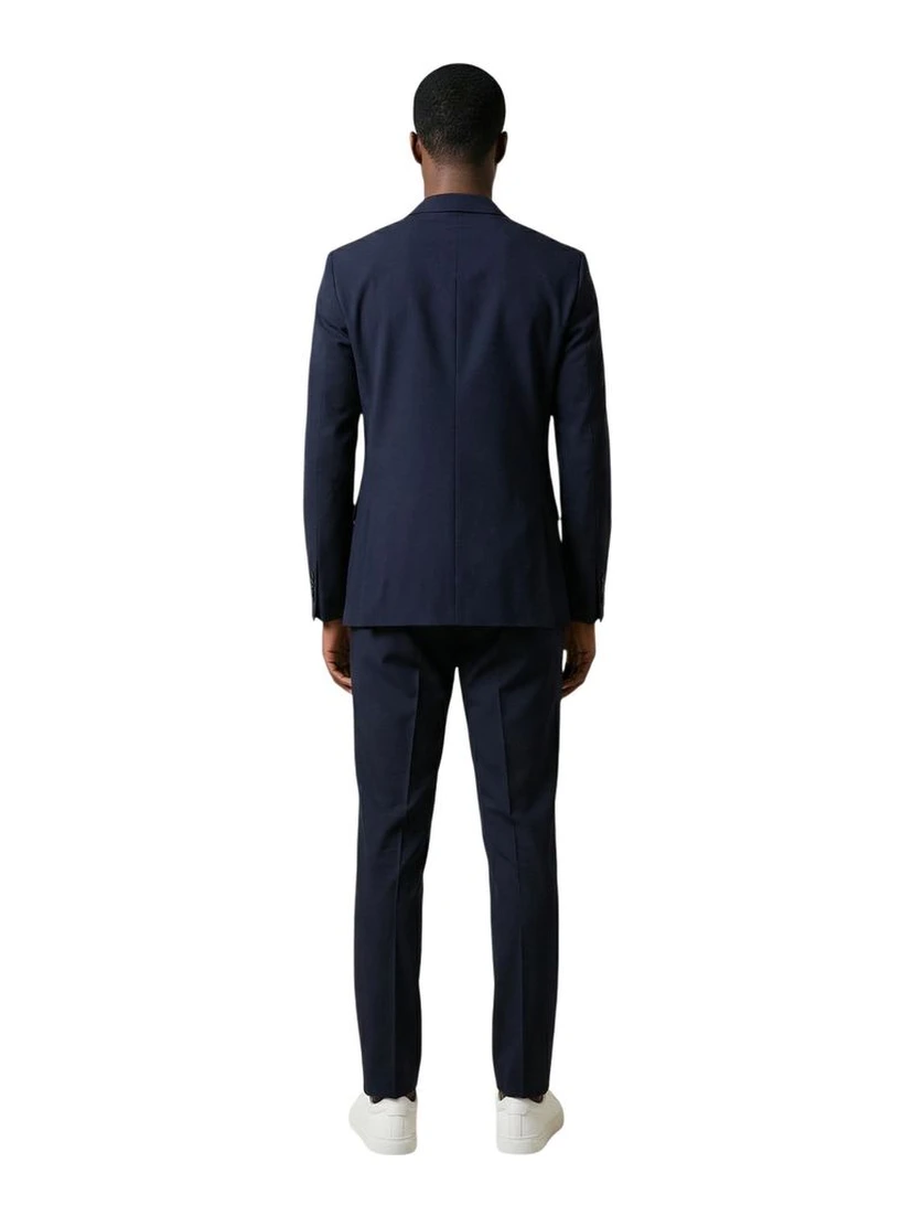 Blue Polyester Three-Piece Suit