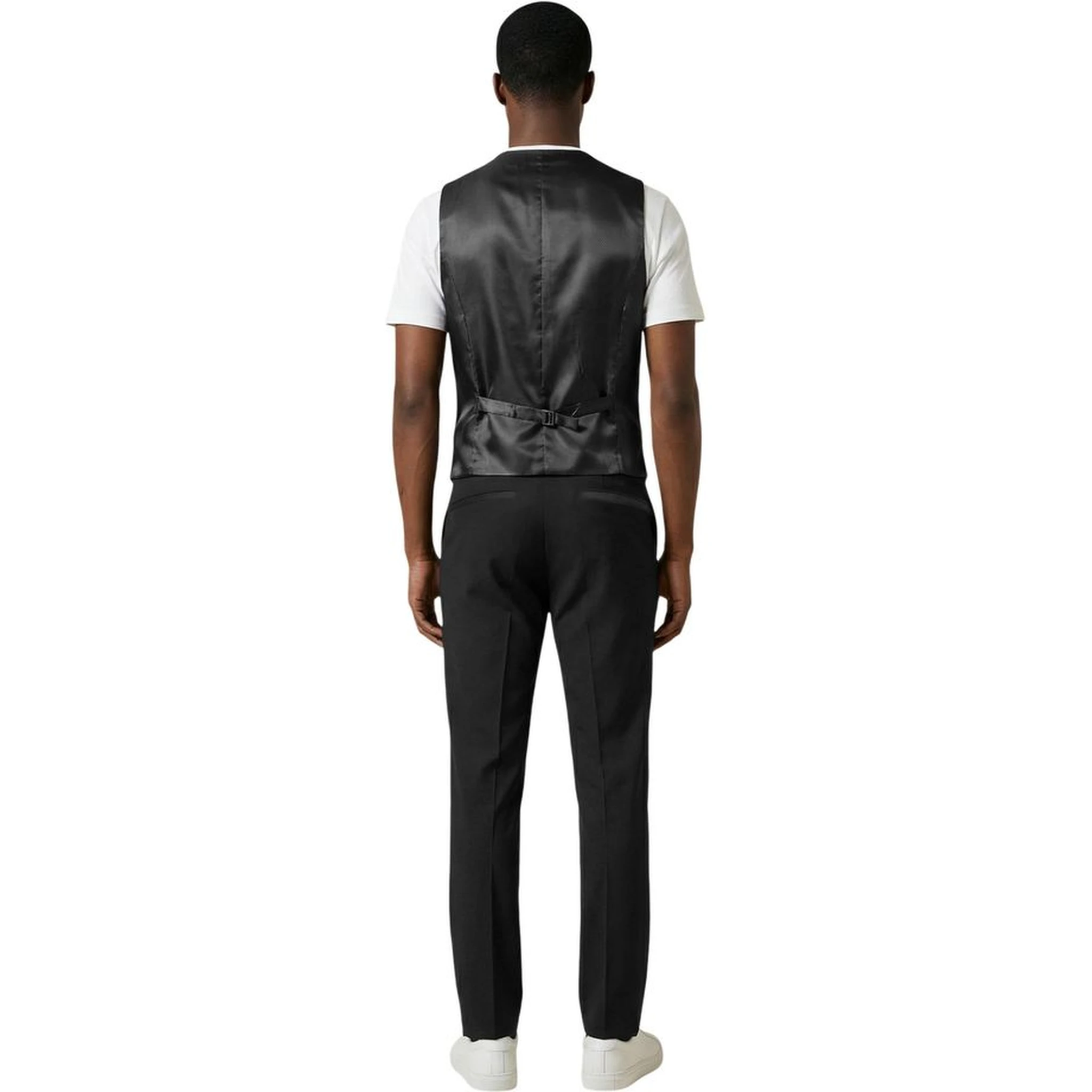 Black Polyester Three-Piece Suit