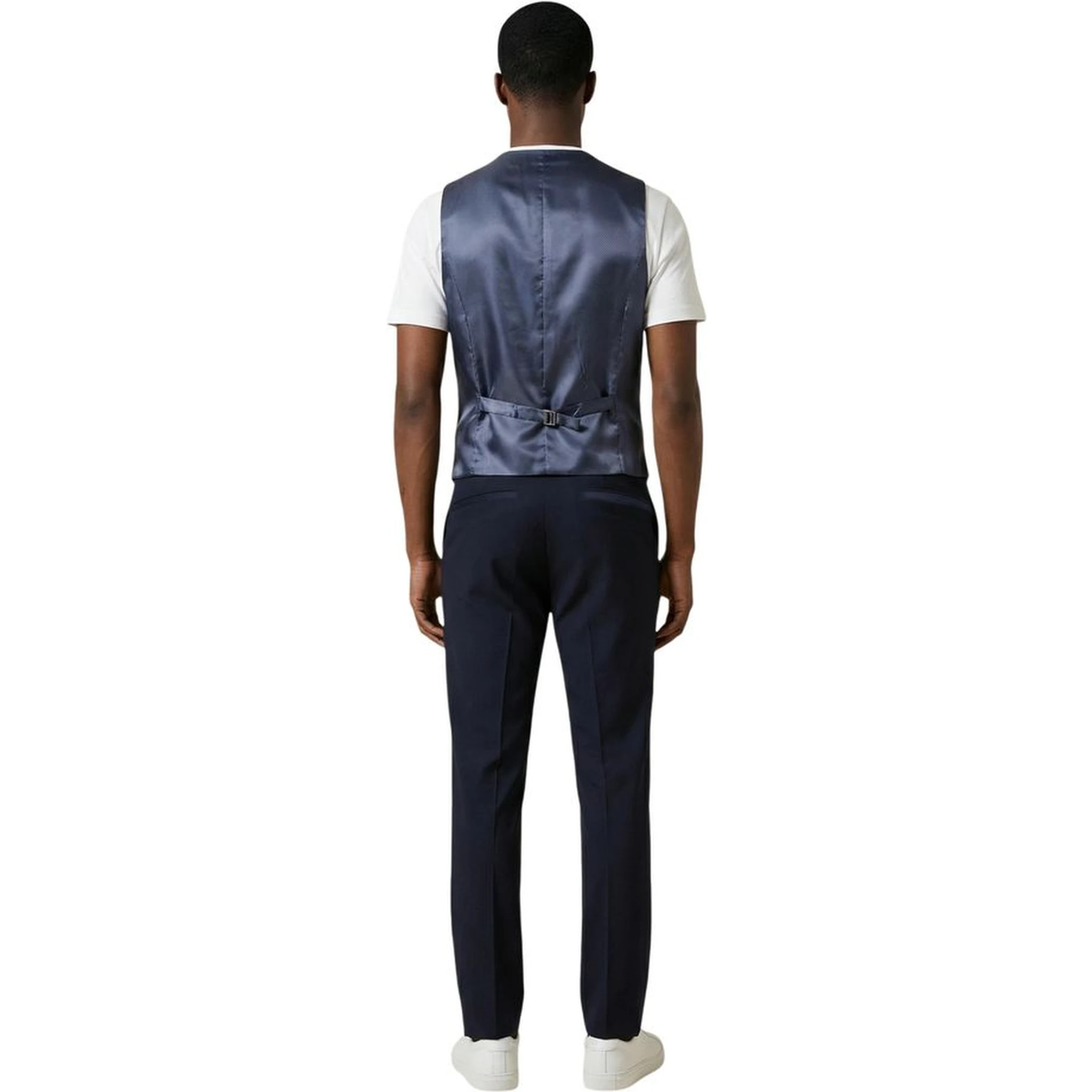 Blue Polyester Three-Piece Suit
