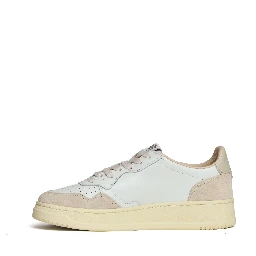 Sneakers Medalist Low In Pelle Bianca, Suede Beige