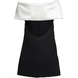 Black Crepe Flower Mini Dress