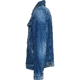 Trucker In Denim Blu Fisso Cross Regular