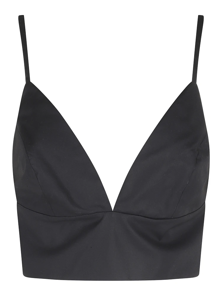 TOP  IN POPELINE SCOLLO V SPALLINE SOTTILI