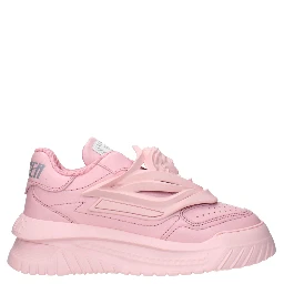 Pink Leather Chunky Sneakers