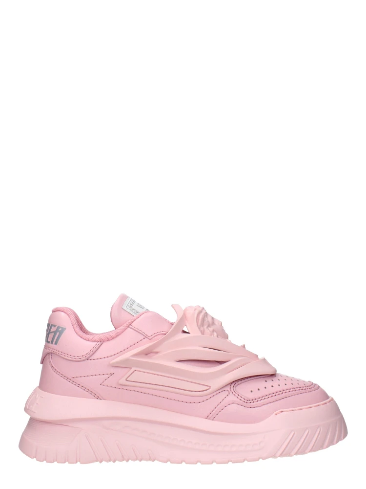 Pink Leather Chunky Sneakers