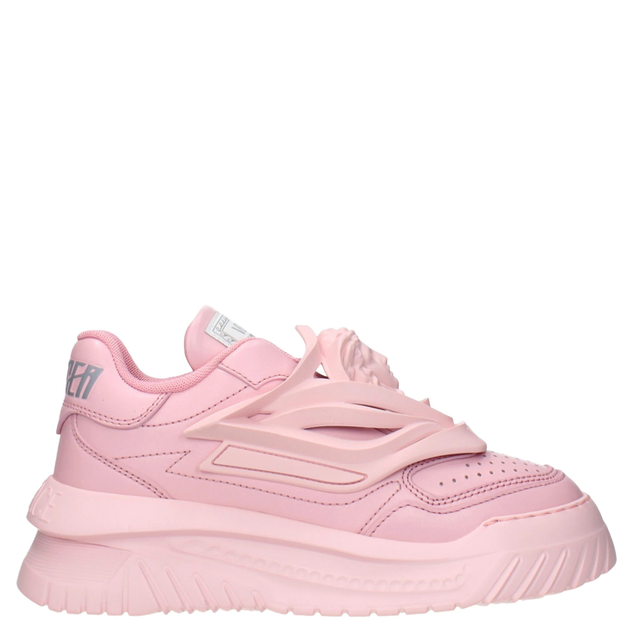 Pink Leather Chunky Sneakers