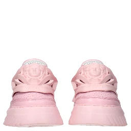 Pink Leather Chunky Sneakers