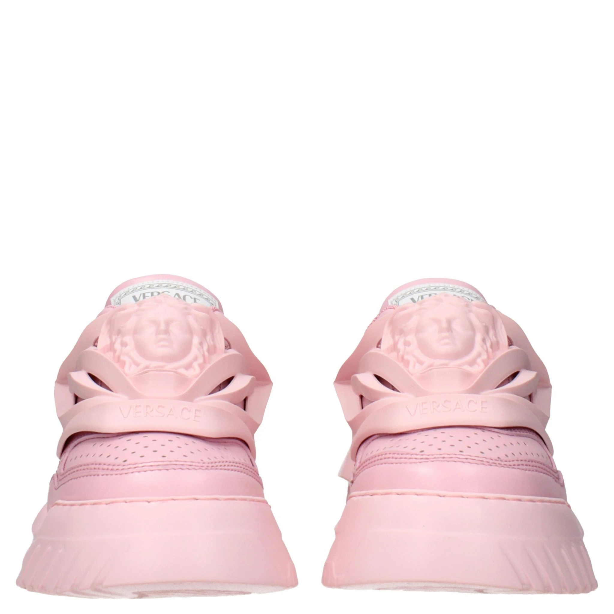 Pink Leather Chunky Sneakers