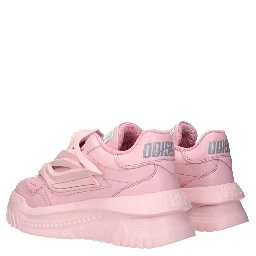 Pink Leather Chunky Sneakers