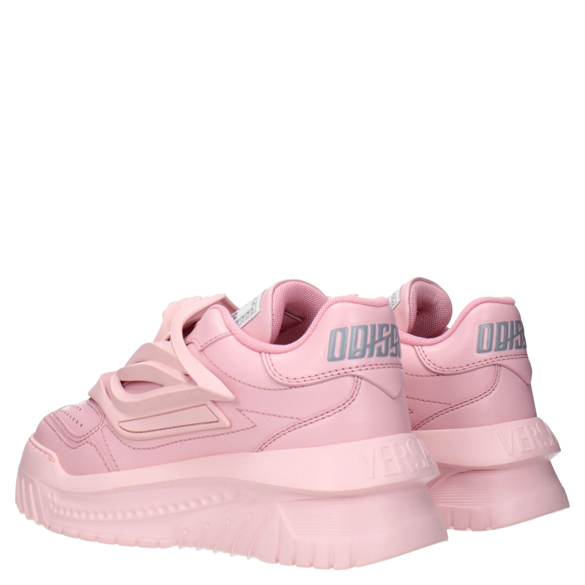Pink Leather Chunky Sneakers