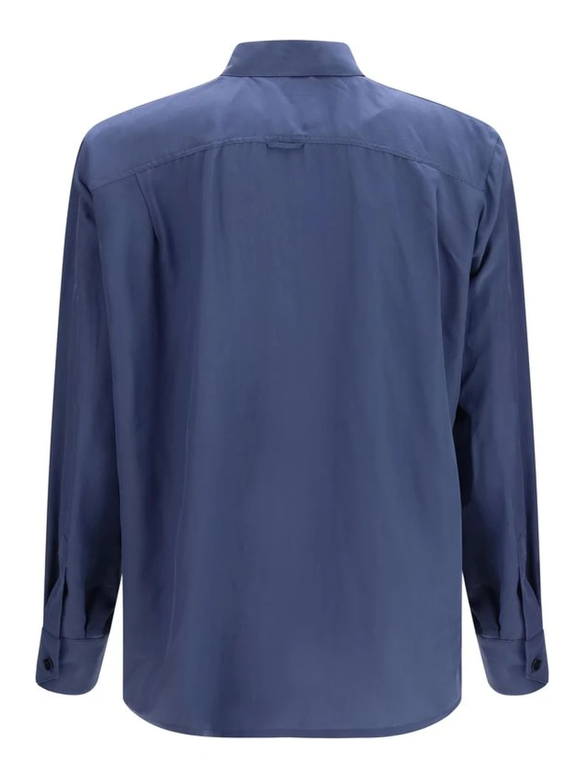 Blue Viscose Dress Shirt