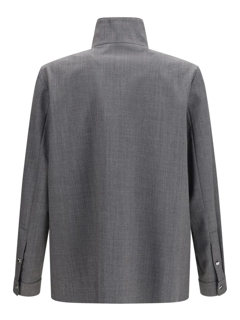 Gray Polyester Coat