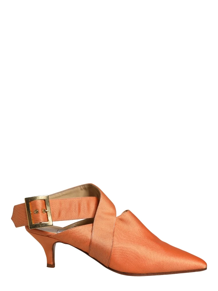 Orange Satin Sandals Shoes