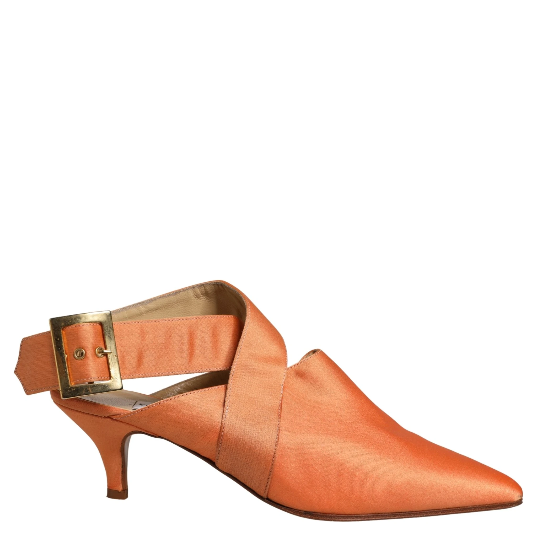 Orange Satin Sandals Shoes
