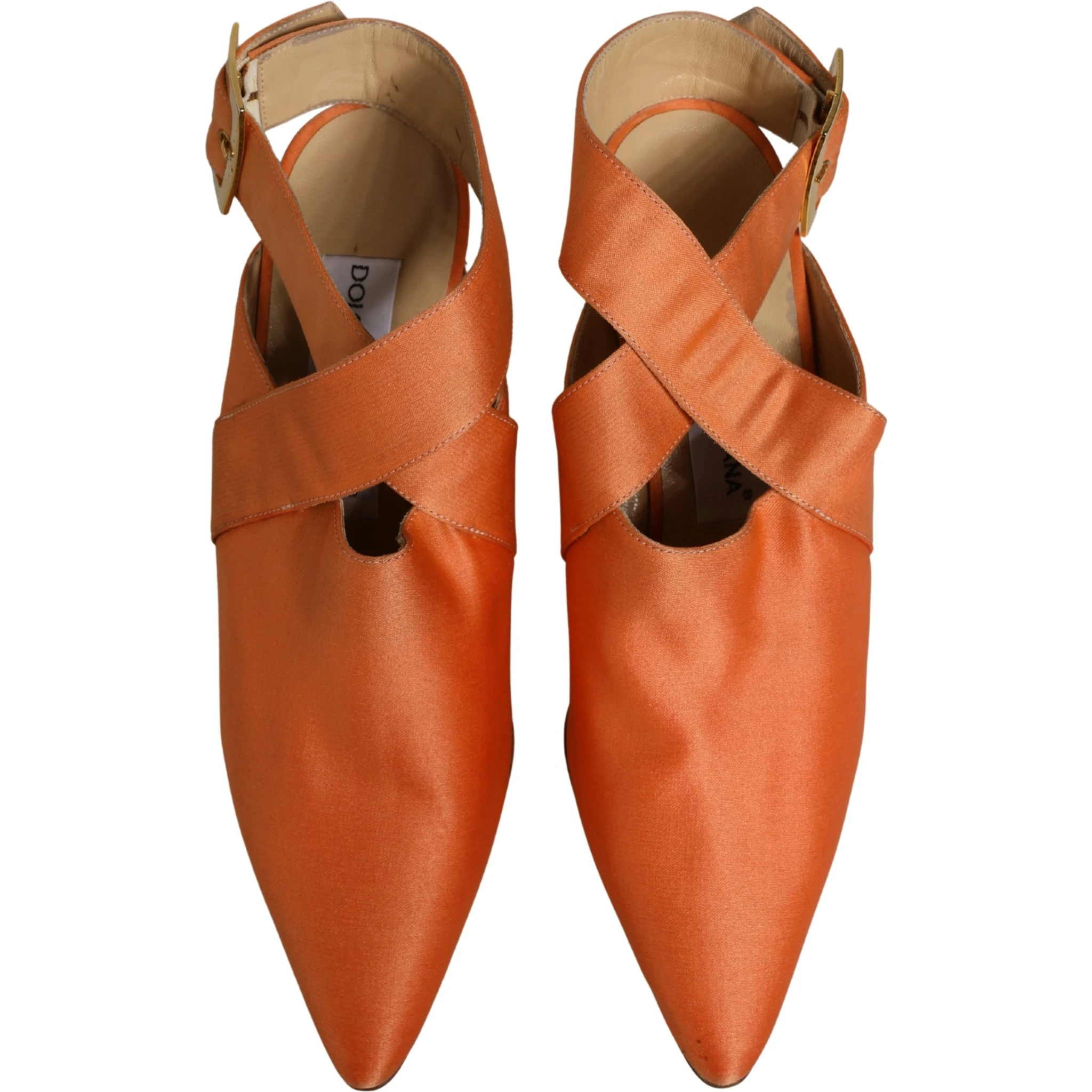 Orange Satin Sandals Shoes