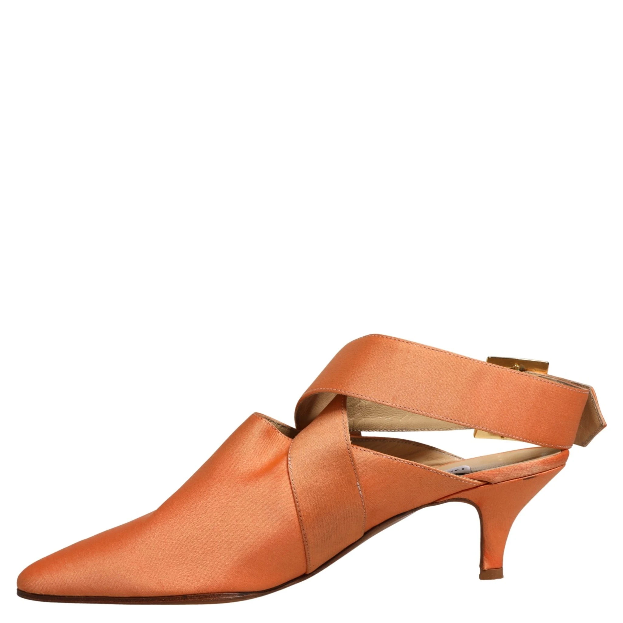 Orange Satin Sandals Shoes