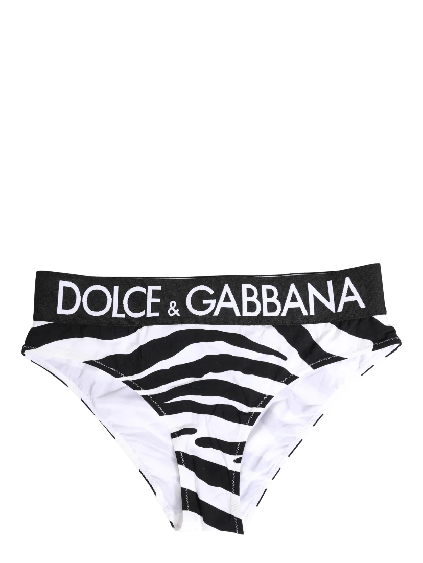 Black White Zebra Print Brief Panty Underwear