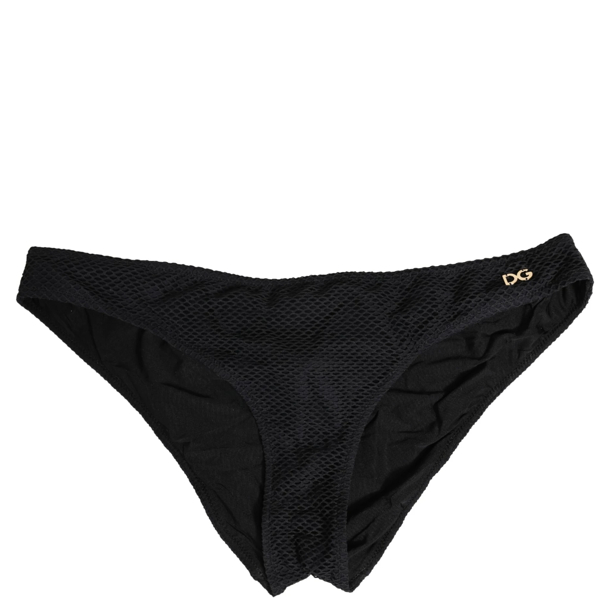 Black Nylon DG Logo Plaque Regular Brief Underwear