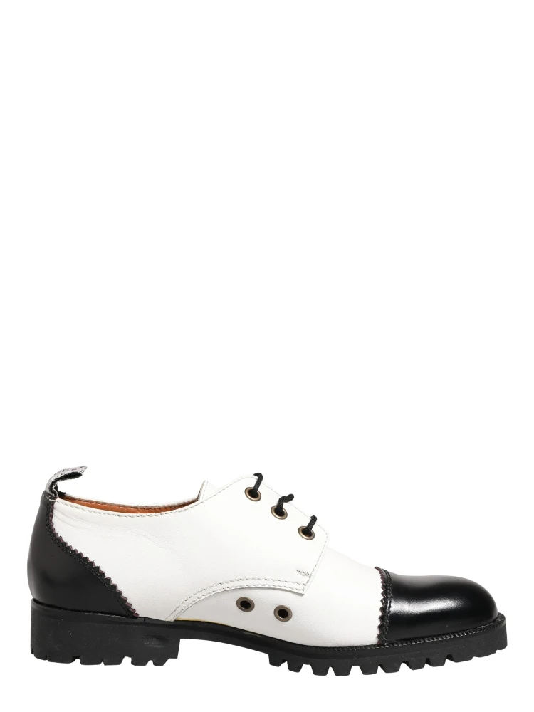 Black White Leather Derby Shoes alternative