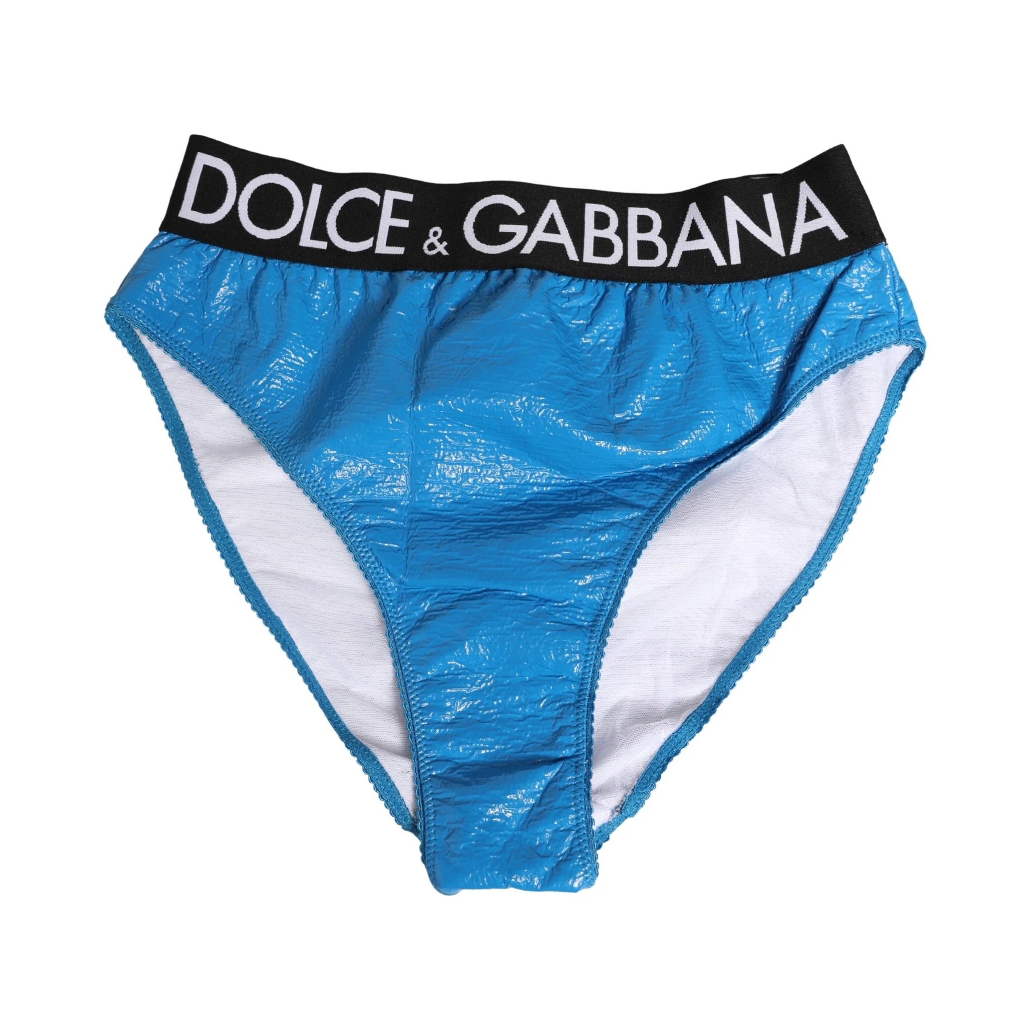 Blue Logo Waistband High Waist Brief Underwear
