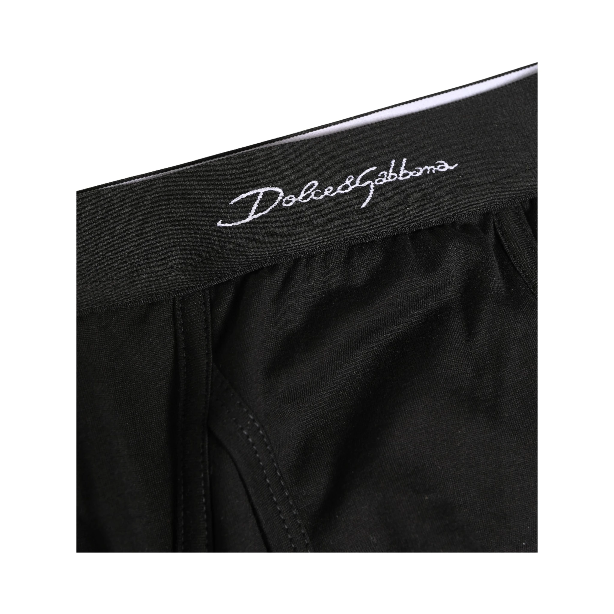 Black Silk Logo Waistband Men Brief Underwear
