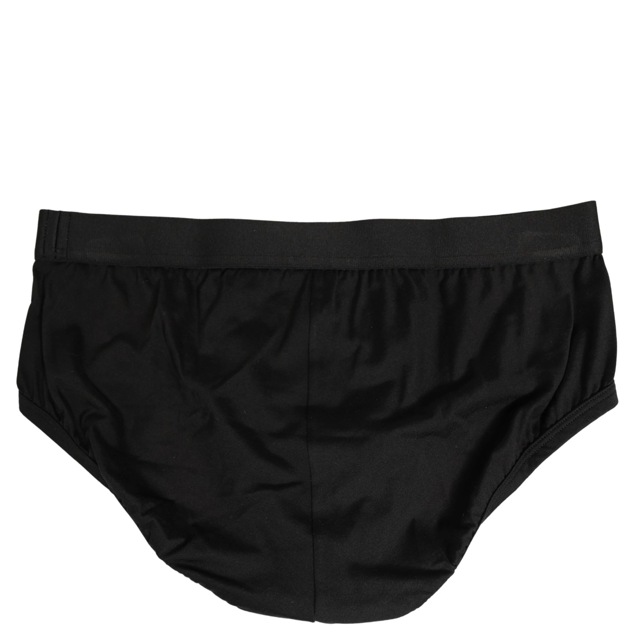 Black Silk Logo Waistband Men Brief Underwear