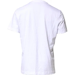 White Cotton DG Logo Embroidery Men T-shirt