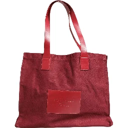 Burgundy Cotton Canvas Shopping Tote Women Borse  Jewellery Bag