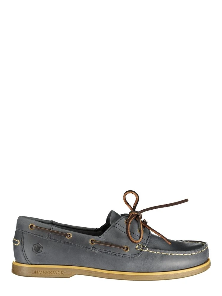 Blue Leather Men Classic Shoe