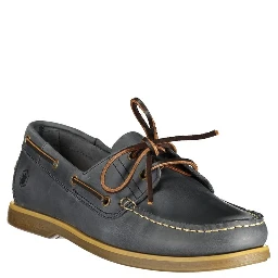 Blue Leather Men Classic Shoe