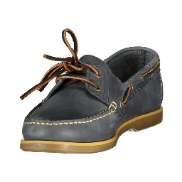 Blue Leather Men Classic Shoe