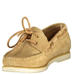 Beige Leather Men Classic Shoe