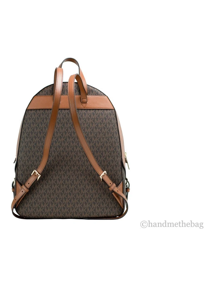 Michael Kors Jaycee Large Brown Signature PVC Shoulder Backpack Bookbag alternative