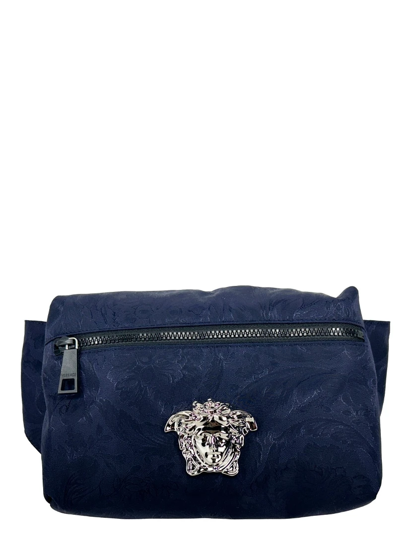 Versace Medusa Navy Nylon Belt Bag Waist Fanny Pack Purse