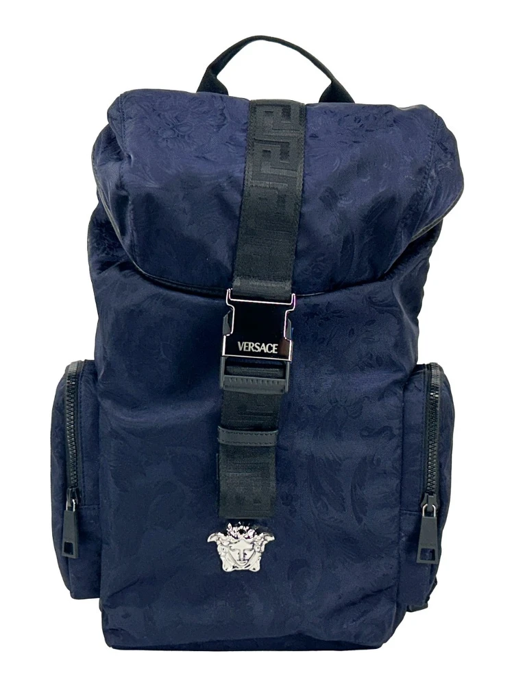 Versace Medusa Nylon Buckle Drawstring Backpack Bag