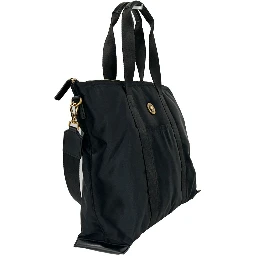 Versace Black Nylon Fabric La Medusa Shoulder Tote Bag