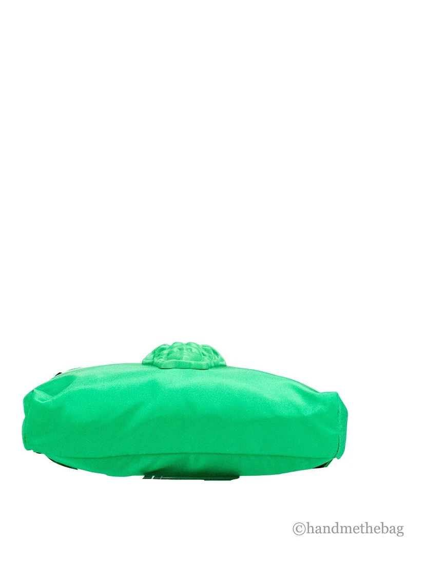 Versace Small Bright Green Nylon Matte Medusa Belt Bag Waist Fanny Pack Purse
