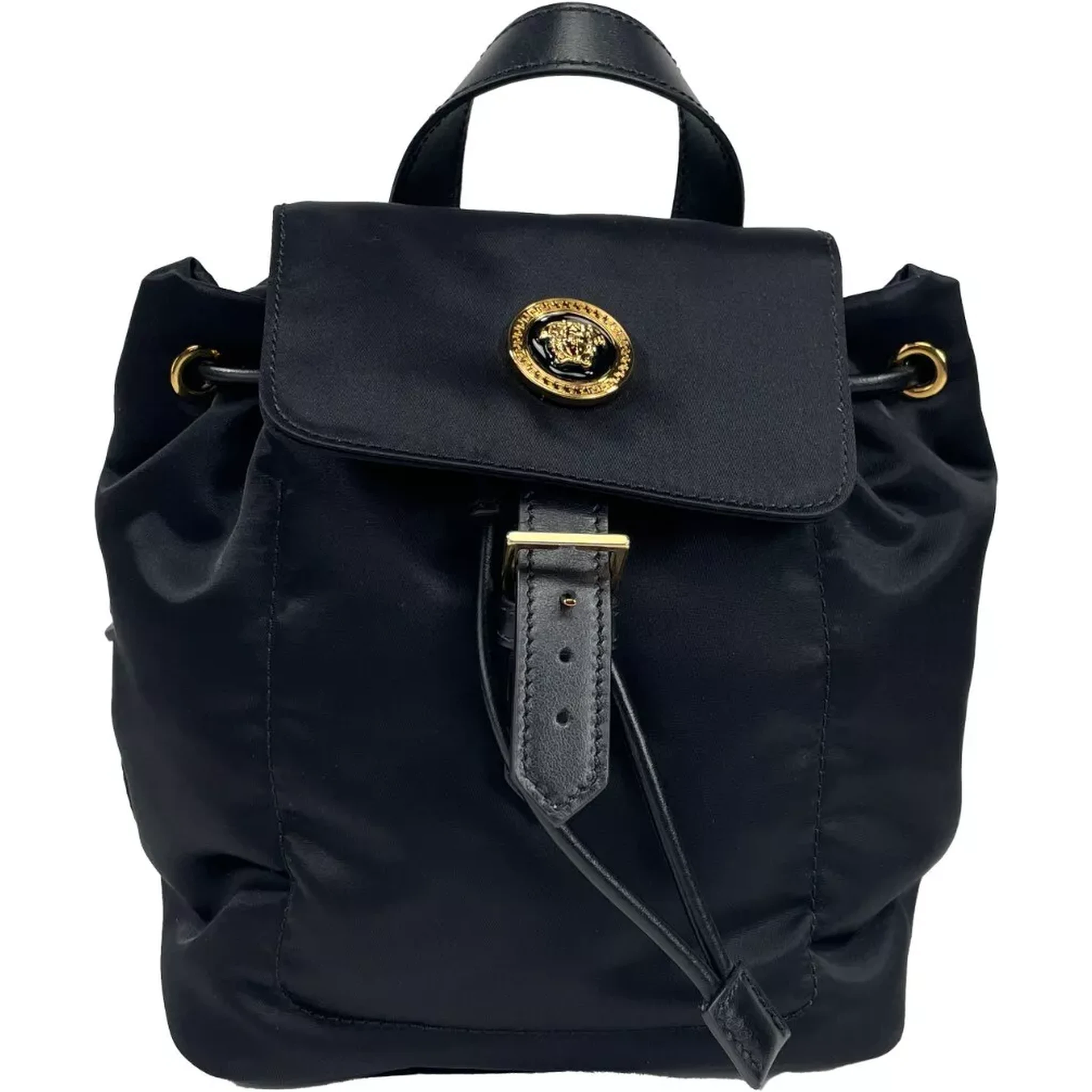 Versace Mini Nylon Medusa Drawstring Backpack Bag