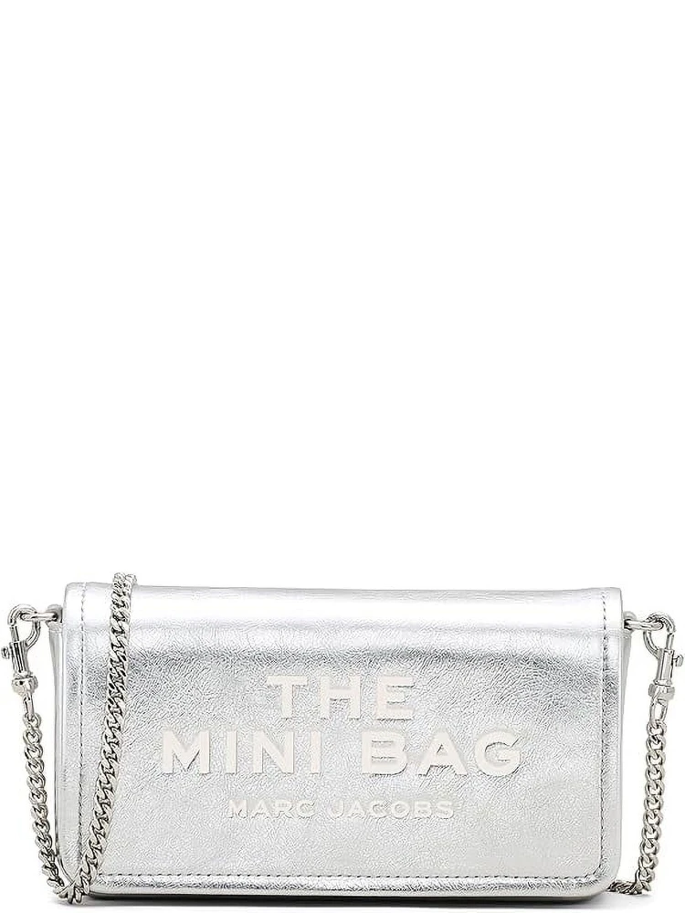 Marc Jacobs The Metallic Leather Chain Mini Bag - Silver
