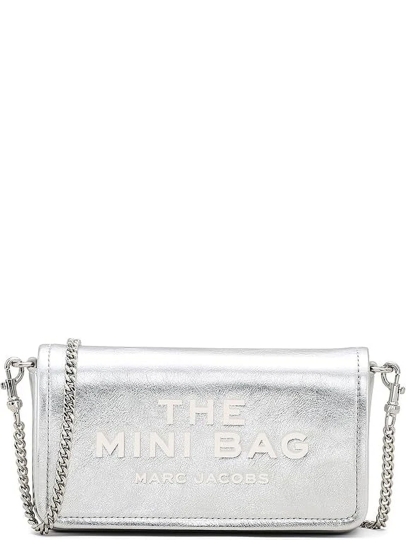 Marc Jacobs The Metallic Leather Chain Mini Bag - Silver