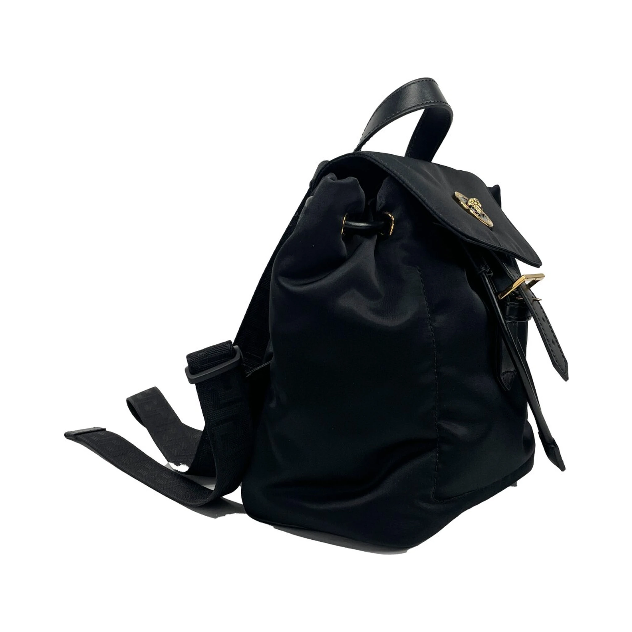 Versace Mini Nylon Medusa Drawstring Backpack Bag