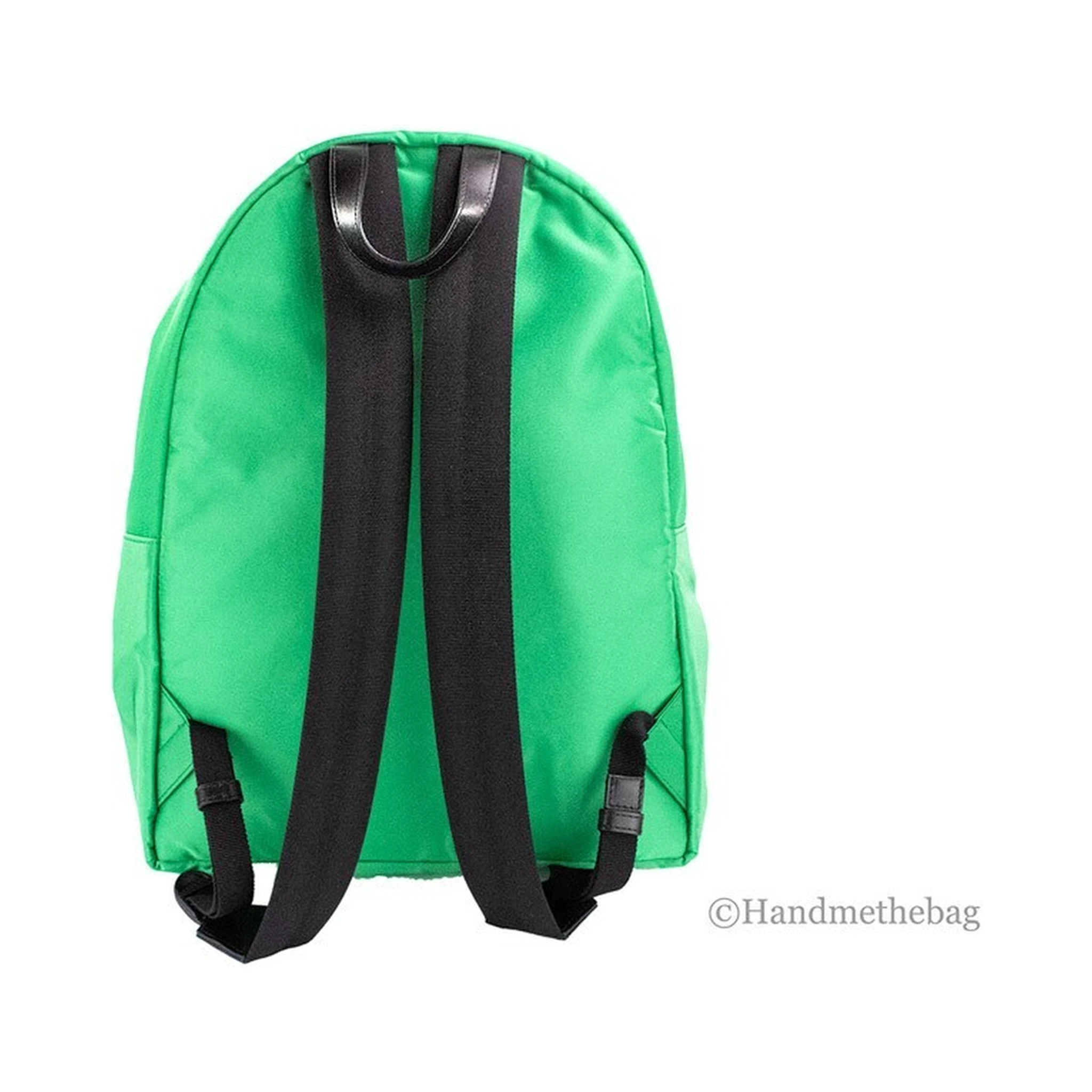 Versace Large Bright Green Nylon Fabric Medusa Shoulder Backpack Bookbag