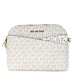 Michael Kors Women'S Back Slip Pocket Signature Canvas Crossbody Bag, Vanilla
