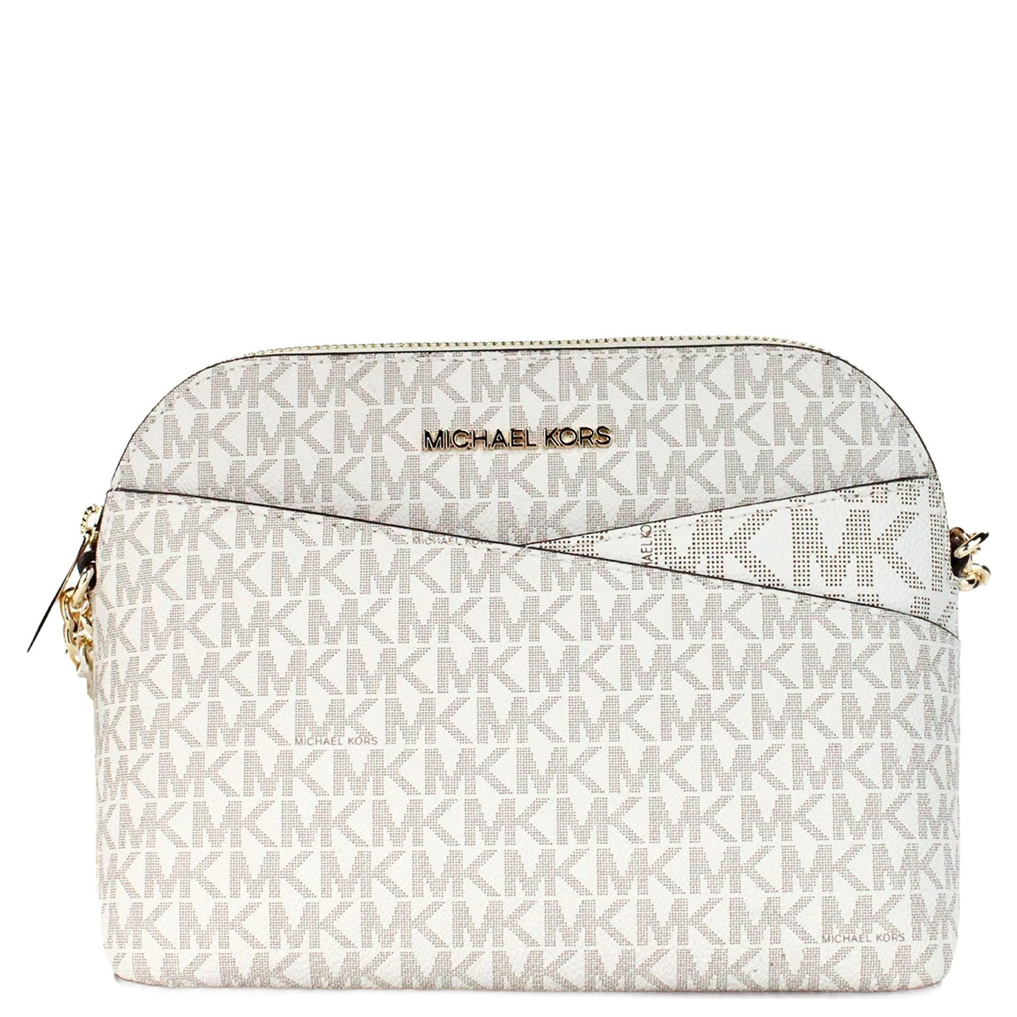 Michael Kors Women'S Back Slip Pocket Signature Canvas Crossbody Bag, Vanilla