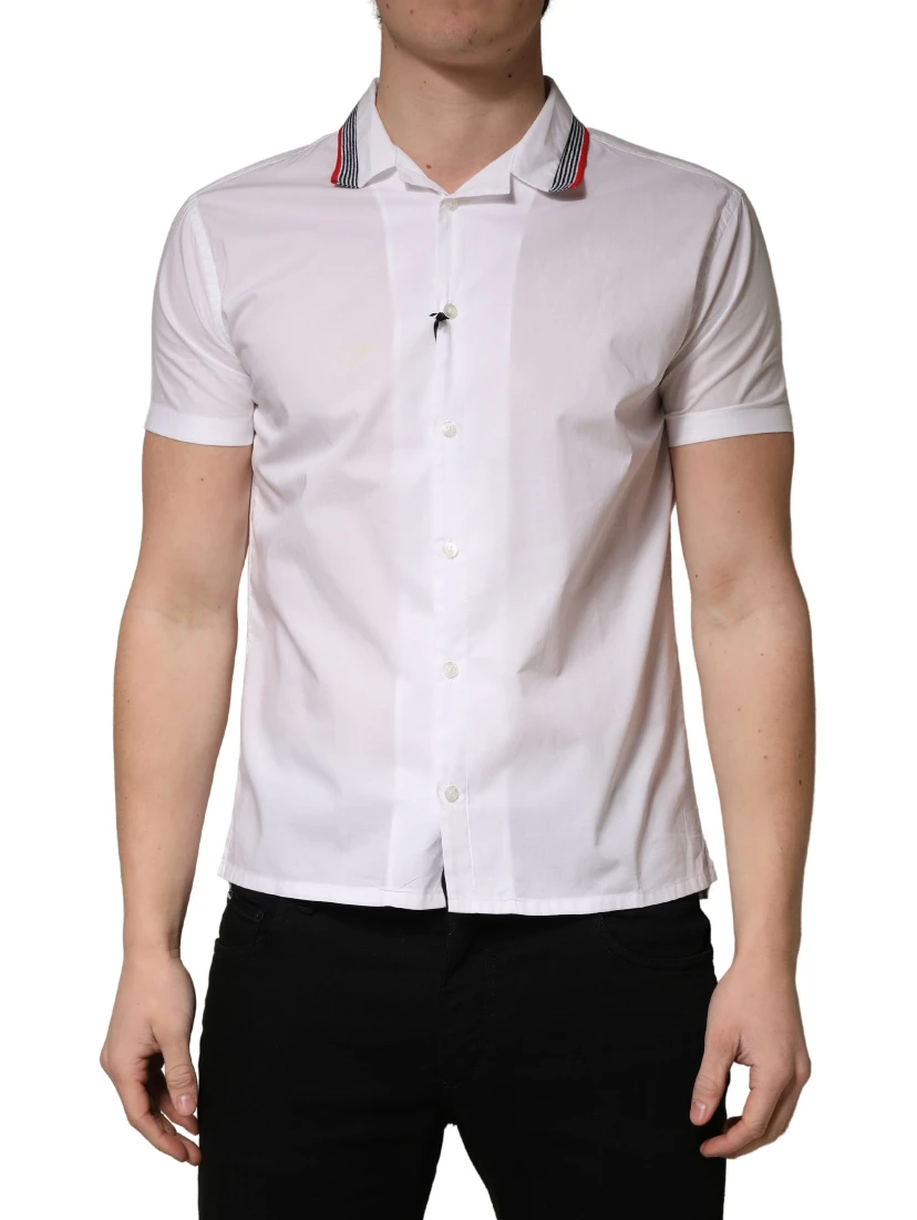 White Short Sleeves Button Down Shirt