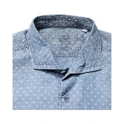 Blue Long Sleeve Collared Casual Shirt
