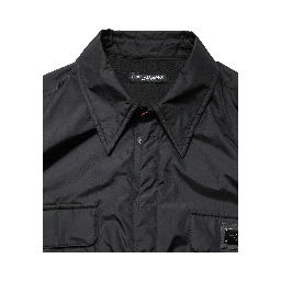 Black Logo Plaque Long Sleeves Shirt Jacket