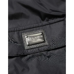 Black Logo Plaque Long Sleeves Shirt Jacket