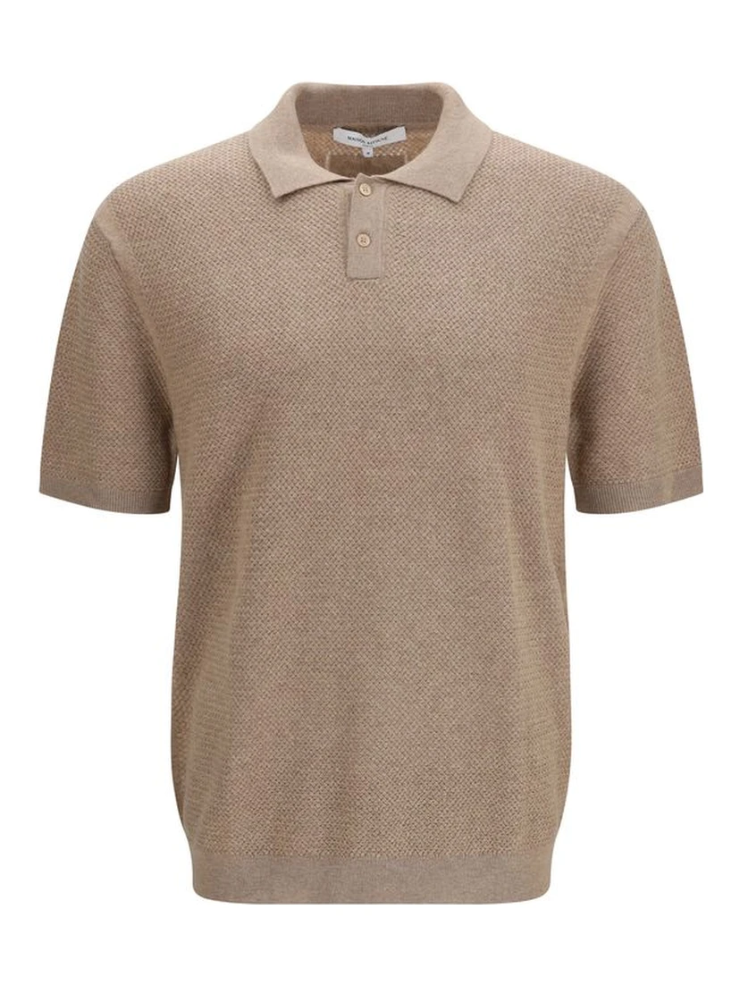 Beige Cotton Polo Shirt