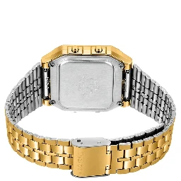 Gold Stainless Steel Digital Watch